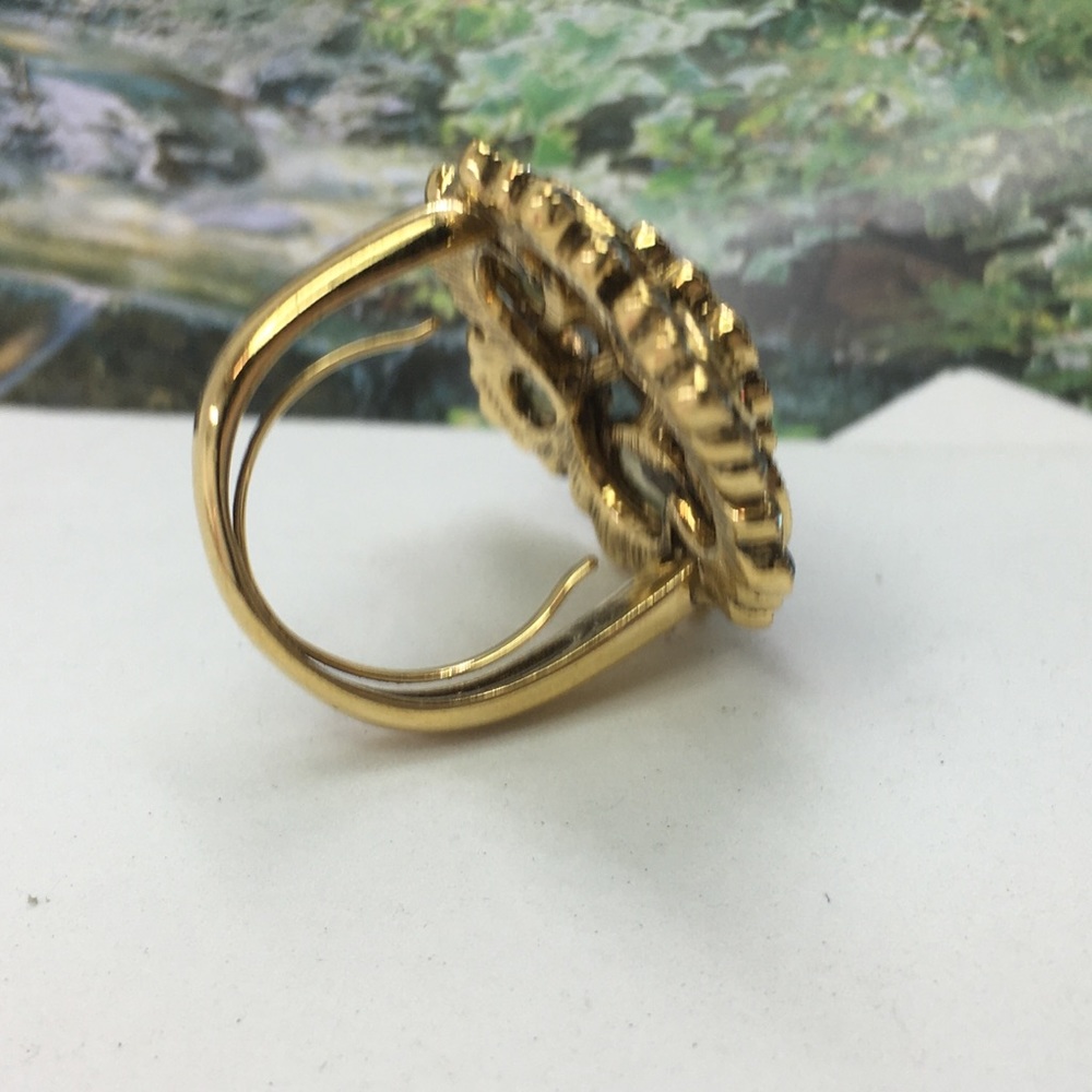 Monet Huge Runway Statement Champagne Rhinestone … - image 2